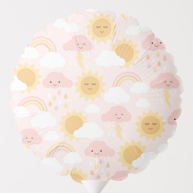 Pink Sunshine Party Balloon (Back)