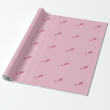 Pink Super Decathlon Airplane Wrapping Paper