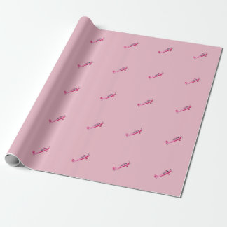 Pink Super Decathlon Airplane Wrapping Paper