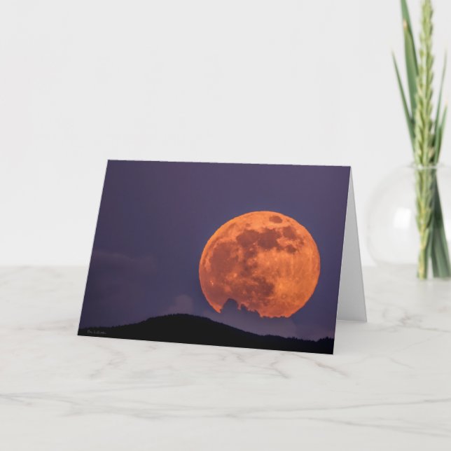 Pink Super Moon Thank You Card (Front)