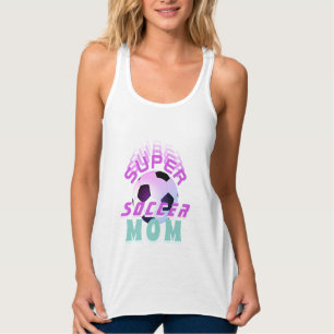 Pink Super Soccer Mom Sport Mother Mother`s Day  Tank Top