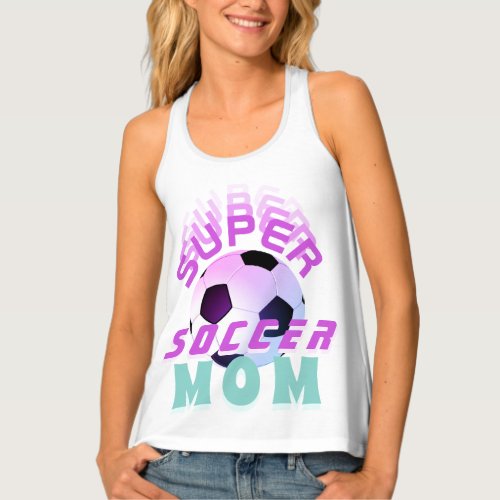 Pink Super Soccer Mom Sport Mother Mothers Day Tank Top