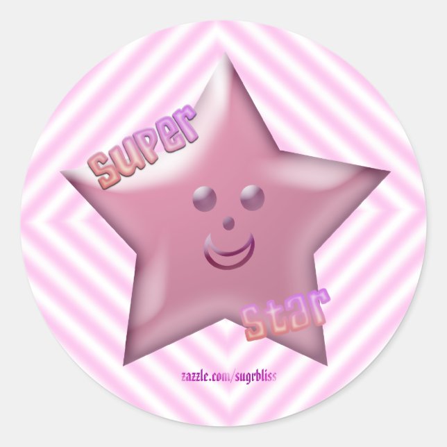 Pink Super Star Sticker (Front)