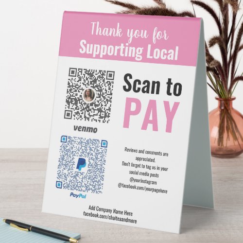 Pink Support Local Craft Show Booth Display Ideas Table Tent Sign