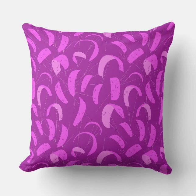 Pink Surfer Girl Kite Surfing Outdoor Pillow (Front)