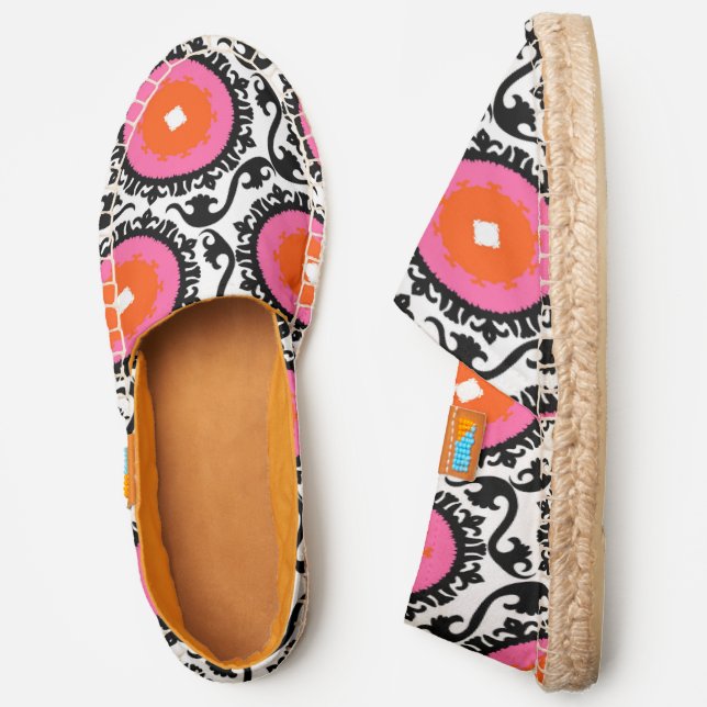 Pink Suzani Pattern Espadrilles (Side)