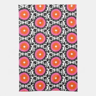 Pink Suzani Pattern Kitchen Towel