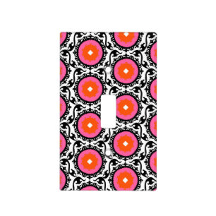 Pink Suzani Pattern Light Switch Cover