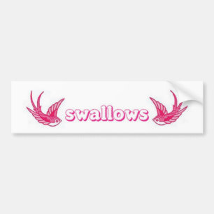 pink swallows bumper sticker