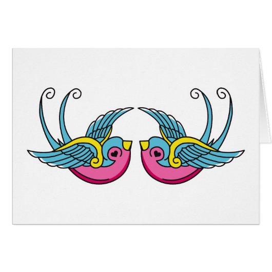 pink swallows cards (Front Horizontal)