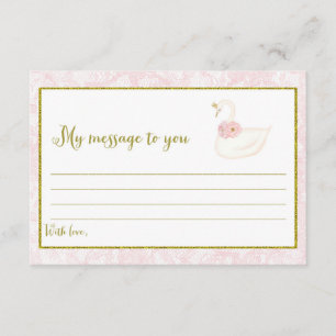 Pink Swan Baby Shower Time Capsule Card