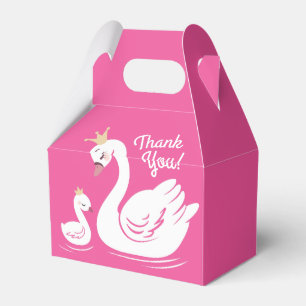 Pink Swan Birthday Party Favor Boxes