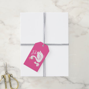 Pink Swan Birthday Party Gift Tags