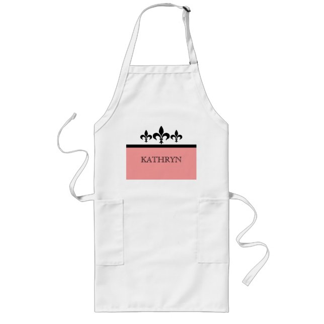 Pink Swanky Fleur De Lis Apron (Front)