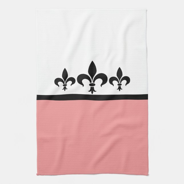 Pink Swanky Fleur De Lis Towel (Vertical)