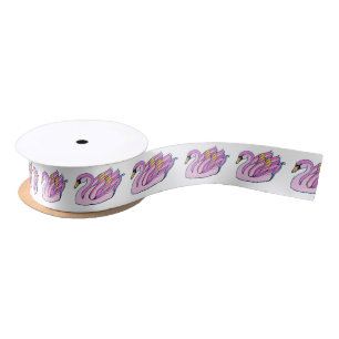 Pink Swans Art - Satin Ribbon