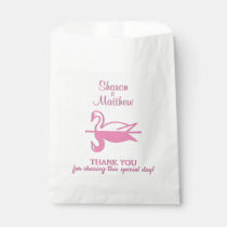 Pink Swans Thank You Favor Bag