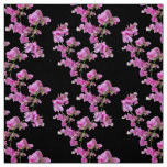 Pink Sweat pea on black Fabric