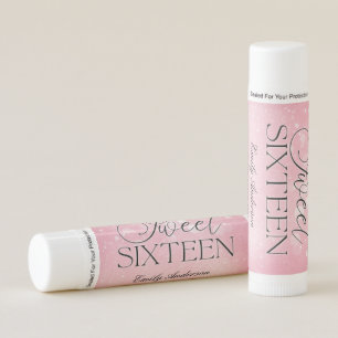 Pink Sweet 16 Birthday Favor Lip Balm