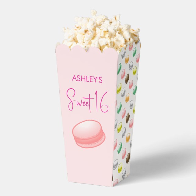Pink Sweet 16 Macaroons Favor Box (Popped)