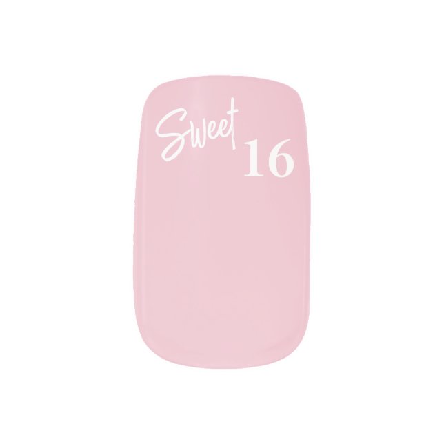 Pink Sweet 16 Party  Minx Nail Art (Left Thumb)