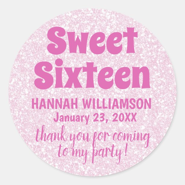 Sweet 16 Thank You Stickers - 100% Satisfaction Guaranteed | Zazzle