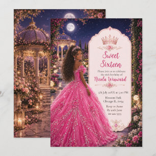 Pink Sweet 16 Royal Princess Invitation