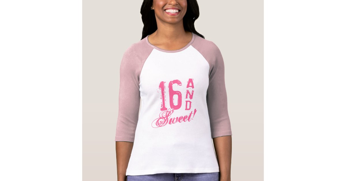 Pink Sweet 16 Sixteen Birthday T Shirt For Girls Zazzle Com