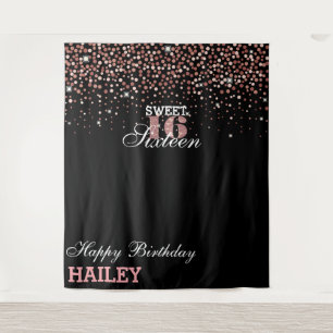 Pink Sweet 16th Photo Booth Backdrop
