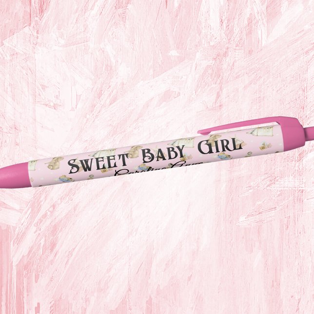 Pink Sweet Baby Girl, Name, Black Ink Pen (Creator Uploaded)