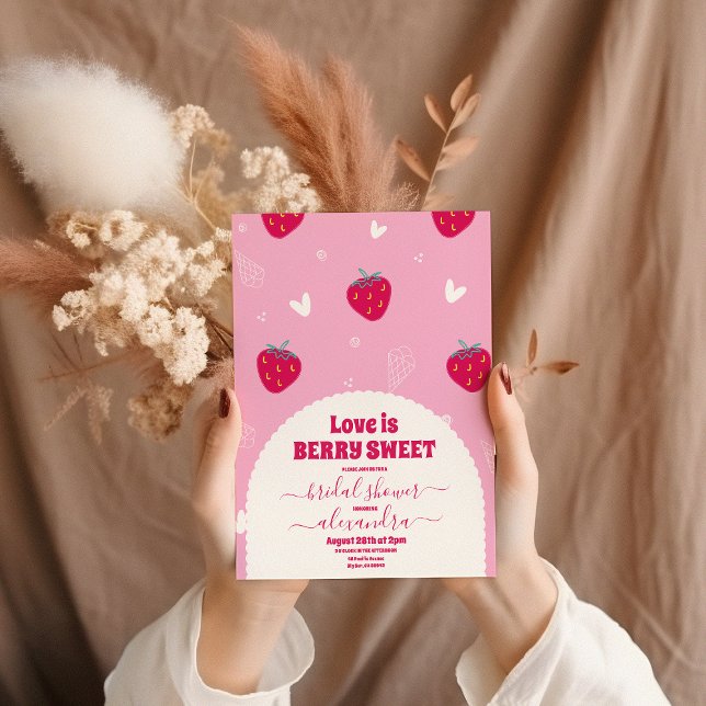 Pink Sweet berries bridal shower Invitation (Creator Uploaded)