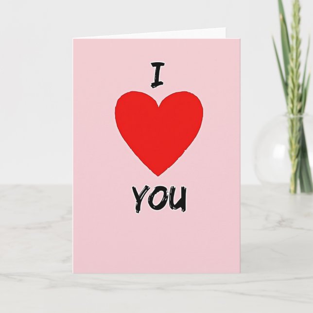 Pink Sweet Brushstroke Valentines Card (Front)