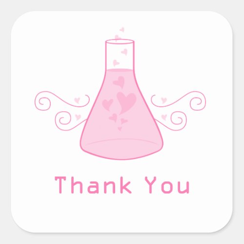 Pink Sweet Chemistry Thank You Stickers
