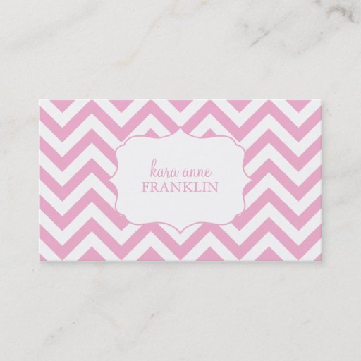 Customizable Pink Sweet Chevron Personalized Contact / Business Cards