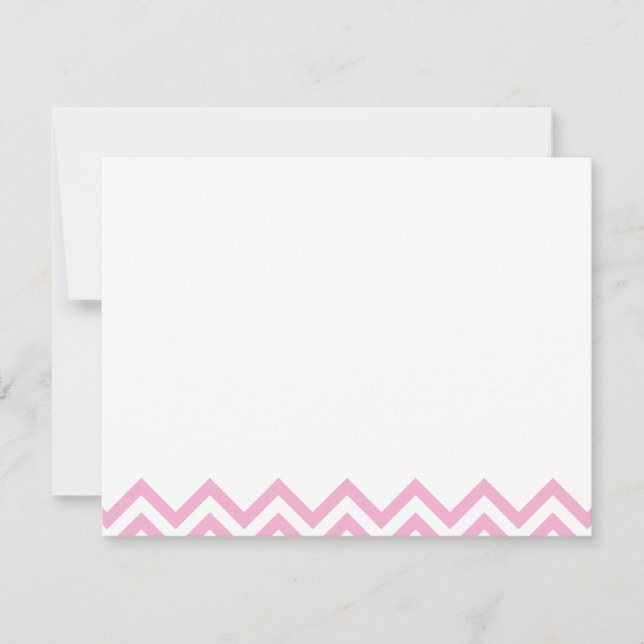 Pink Sweet Chevron Personalized Flat Note Cards (Front)
