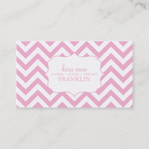 Pink Sweet Chevron Personalized Mommy Contact / Business Card