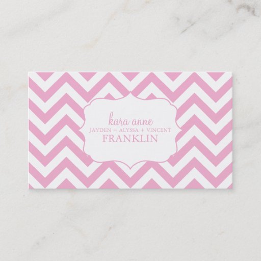 Customizable Pink Sweet Chevron Personalized Mommy Contact / Business Card