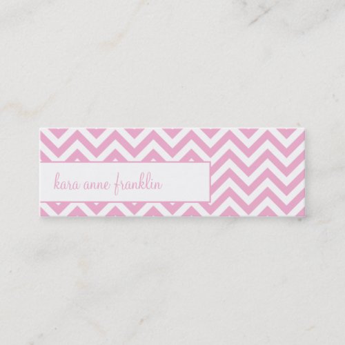 Pink Sweet Chevron Personalized Skinny Profile Car Business Card Templates