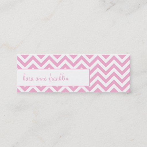 Customizable Pink Sweet Chevron Personalized Skinny Profile Car Business Card Templates