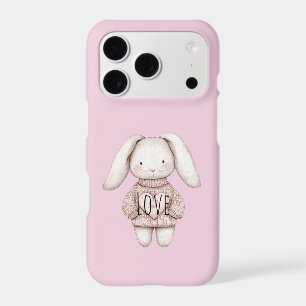 Pink Sweet Cute Bunny Pink Sweater Heart iPhone 17 Pro Case