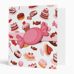 Pink Sweet Desserts Avery Ring Binder