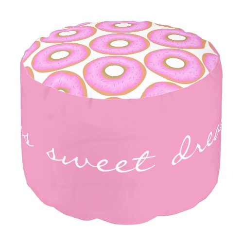 Pink Sweet Dreams Cartoon Donut Pouf