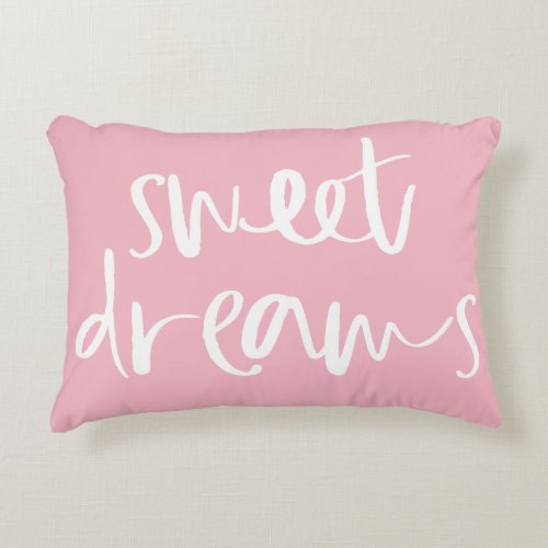 Pink Sweet Dreams Hand Lettering Pillow