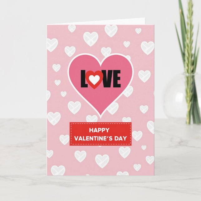 Pink Sweet Graphic Valentines Day Card (Front)