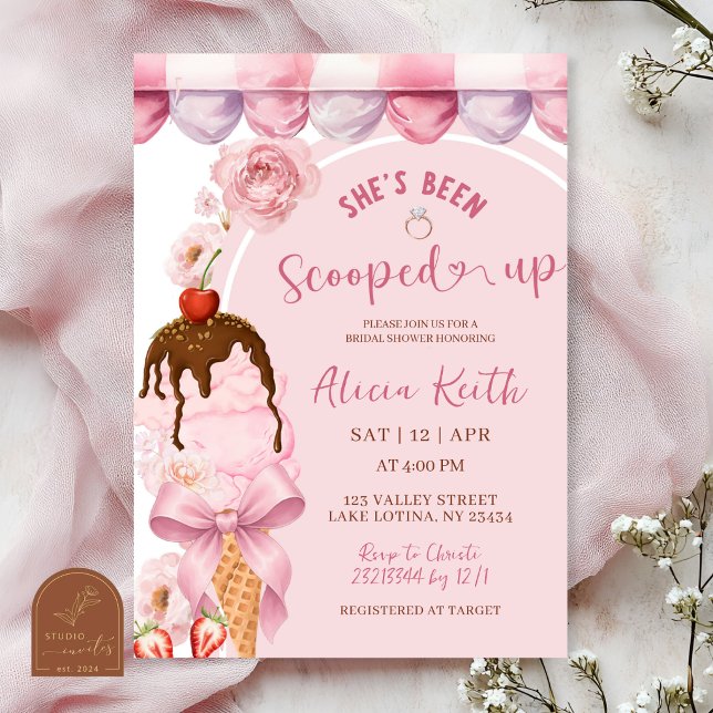 Pink Sweet Ice Cream Bridal Shower Invitation (Creator Uploaded)