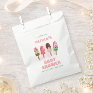 Pink Sweet Ice Cream Popcicle Baby Shower Favor Bag