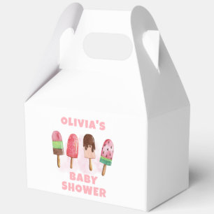 Pink Sweet Ice Cream Popcicle Baby Shower Favor Boxes