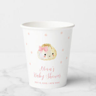 Pink Sweet Little Dumpling Girl Baby Shower  Paper Cups