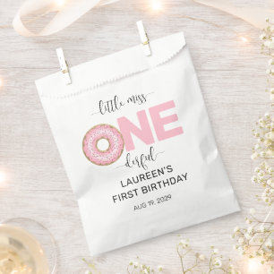 Pink Sweet Little MIss 1st Birthday Favor Bag
