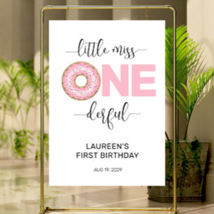 Pink Sweet Little MIss 1st Birthday Foam Board